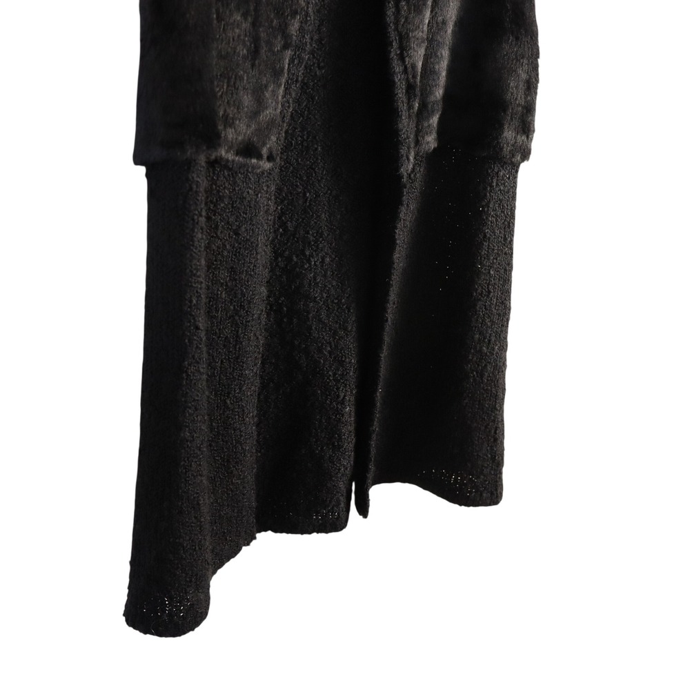 Valerie Stevens Vintage Black Faux Fur & Open Knit Vest Women's Size Small Y2K - Picture 5 of 10